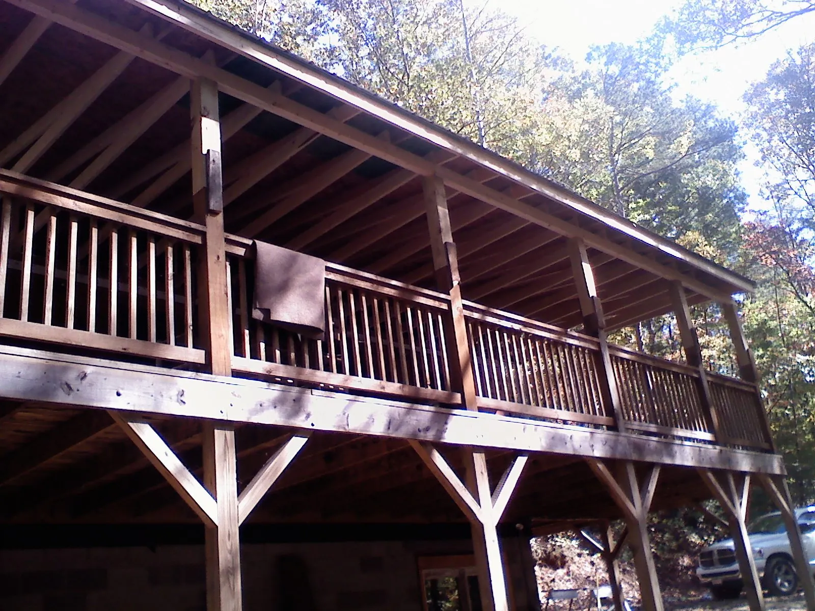 Timber framing under a new elevated porch and deck — Roof Leak Repair in Rembert by Roofing Brothers